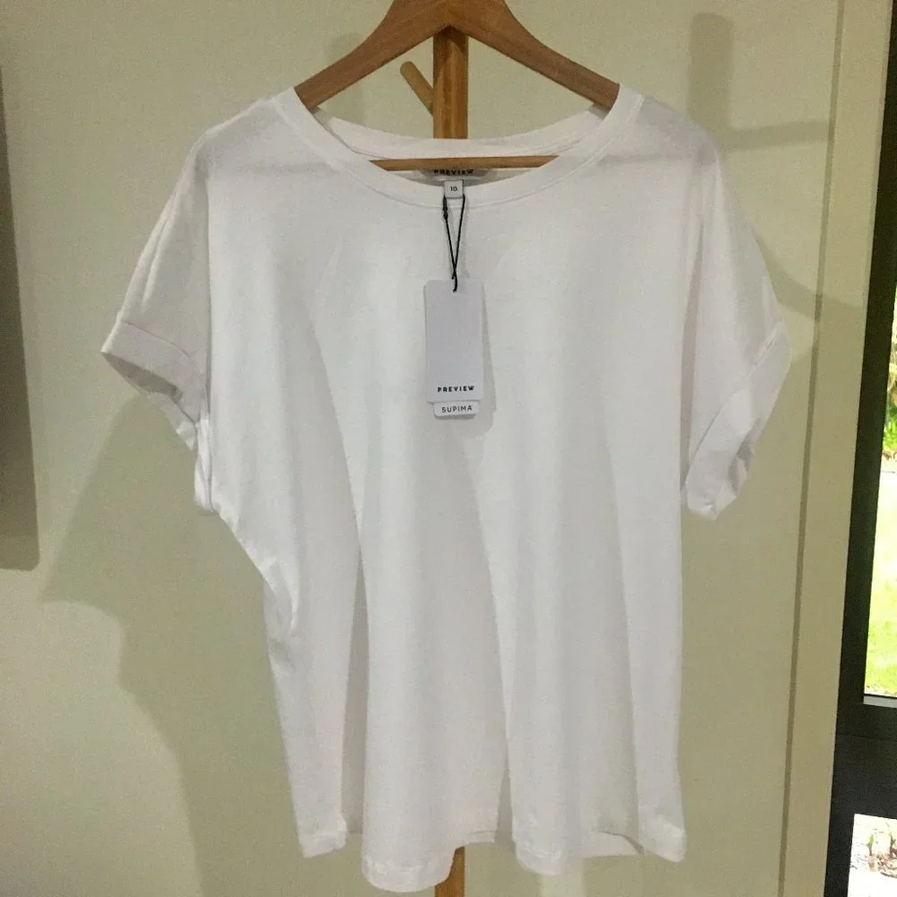 🌟Preview White T-shirt NWT - S18 - Picture 1 of 2